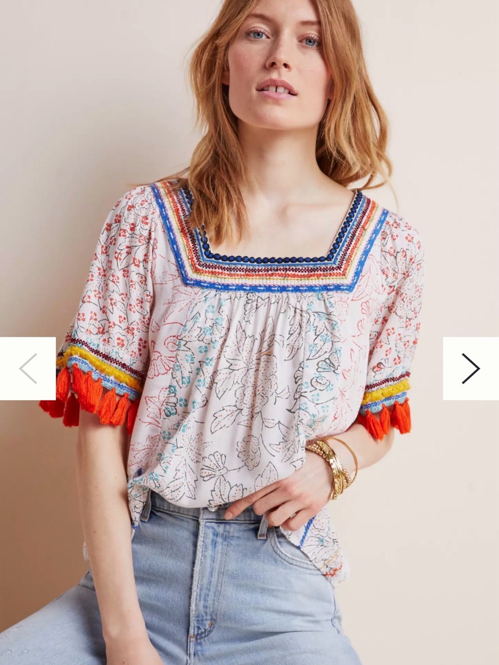 Anthropologie Paolina Tasselled Blouse